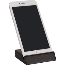 Delixa Cep Telefonu Stand, Suni Deri Kaplı, Siyah