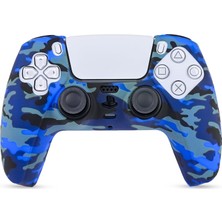 Delixa P5 Kol Gamepad Uyumlu Silikon Kılıf (Blue Phantom)
