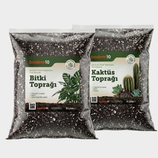 Delixa Ikili Bitki Bakım Seti 1 Adet 5 Litre Kaktüs Toprağı + 1 Adet 5 Litre Bitki Toprağı Toprak