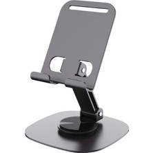 Delixa Metal 360 Dönebilen Ayarlanabilir Telefon Masa Üstü Standı Standart M-360 Üst Kısım Aşağı Yukarı ve