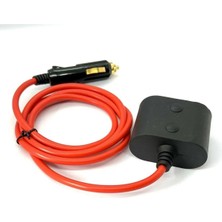 Delixa Derwell 1.5 Metre Çakmak Uzatma Kablosu 2li 12V/24V Çakmak Çoklayıcı 2 Port Oto Çakmak Çoğaltıcı Kab