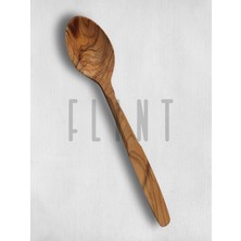 El Yapımı Zeytin Ağacı Tahta Kaşık 22 cm | Doğal Mutfak Kaşığı | Dayanıklı Servis ve Yemek Kaşığı