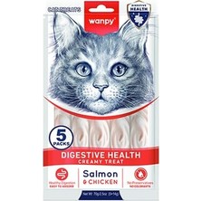 Wanpy Digestive Health Somon Balığıtavuk 12'li-F.krema Ödül 5X14GR Kedi Maması