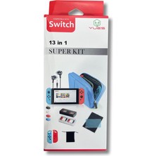 Hepta Collection Yues Switch Uyumlu 13 Parça Koruyucu Aksesuar Seti ( Silikon Kılıf / Analog Koruyucu / Ekran Koruyuc