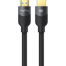 Veggieg Premium 8k 60Hz 4K 120Hz Hdcp Arc Hdr Örgülü HDMI 2.1 Kablo 3 Metre