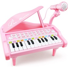 Hepta Collection Lovemini Çocuklar Için Piyano Oyuncak Klavye Doğum Günü Hediyesi Yaş 1+Pembe 24 Tuşları Yürümeye Baş