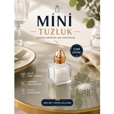 Kea Mini Cam Tuzluk – Şık Tasarımlı Küçük Boy Sofra Tuzluğu, Rose Gold Kapaklı Pratik Tuzluk