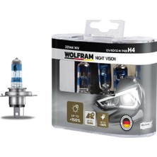 Wolfram Novapazr Ampul 12V H4 60/55 P43T Night Vision 150 Fazla 20 Beyaz Işik