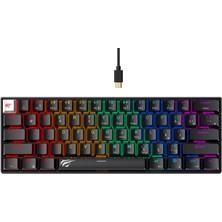 Hepta Collection Havit Gamenote KB903L%60 Mekanik Blended Aydınlatma Oyuncu Klavyesi - 61 Tuş (Siyah)