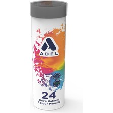 Adel Metal Tüp Kalemi, 24 Renk, Tam Boy, Parlak ve Canlı Renkler, Kolay Açılır, Kaliteli Mineli