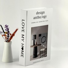 Hepta Collection Bak Gel Al Kitap Görünümlü Dekoratif Kutu, Iskandinav Tarzı Kitap Şeklinde Saklama Kutusu, Ev Dekora