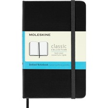 Moleskine Klasik Noktalı Kağıt Defter, Sert Kapaklı ve Lastikli Kapaklı Günlük, Siyah Renkli, Cep Bo