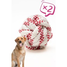 Proud Wave Köpek Oyuncağı 2 Adet Köpek Topu Eğitim Topu Stres Ipten Top 9 cm Büyük