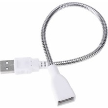 Hepta Collection Metal USB Type A Soketli Uzatma Kablosu Kıvrılabilir Hortum Kordon 25CM Masa Lambası LED Aydınlatma