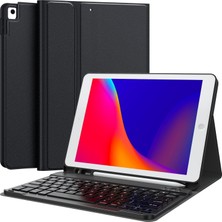 Hepta Collection iPad 7.8.9. 10.2 2021 ile Uyumlu Kılıf Kablosuz Bluetooth Türkçe Q Klavyeli Kılıfı (Tablet Değildir)