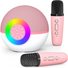 Hepta Collection Mgaolo Çocuklar Yetişkinler Için Mini Karaoke Makinesi, 2 Kablosuz Mikrofonlu Taşınabilir Bluetooth