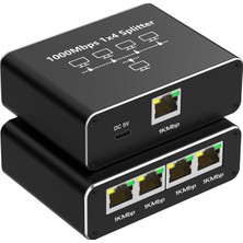 Hepta Collection ZR889 1000MBPS Internet Hızı, 8, 7, 6 Için Type C Güç Kablosu ile RJ45 Network Splitter Bilgisayarla