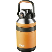 Hepta Collection Tkk Mega Boy 1500ML Pipetli/pipetsiz Kullanım Askılı Paslanmaz Çelik Termos Matara (Turuncu)
