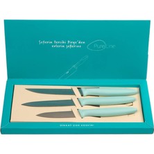 Hepta Collection Pure Line Mutfak Bıçak Seti - 3'lü Sivri Soyma Düz Dişli Sebze Meyve Mutfak Bıçak Seti