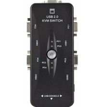 Monte Lua 4 Port USB Kvm Switch, 4 Kasa 1 Monitör Switch, 4 Bilgisayarı Tek Elden Yönetin,