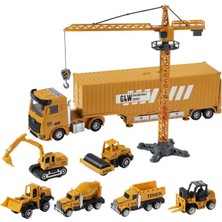 Hepta Collection Oyuncak 64 Parça Inşaat Şantiye Seti Sesli Işıklı Açılır Mini Iş Makineli Aksesuarlı