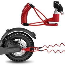 Hepta Collection 2'li Güvenlik Seti Disk Kilidi + Spiral Çelik Halat Scooter Bisiklet Motosiklet Için Üstün Koruma