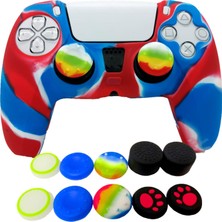 Hepta Collection Skin For Ps5 Controller Grips, Silicone Case Cover For 5 Anti-Slip Protector With 10PCS