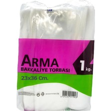 Hepta Collection Naksan Arma Şeffaf Naylon 2 Lik 23X36 Cm. Bakkaliye Poşeti Torbası - 1 Kg. - Ort. 190 Adet - 1 Paket