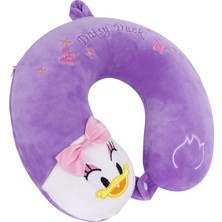 Tucklebery KIDS%100 Visko Yumuşak ve Konforlu Figürlü Boyun Yastığı Seyahat Yastığı Mor