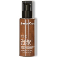 Sassycare Kuru Yağ Golden Cilt, Saç ve Vücut Için Işıltı Veren Besleyici Bakım Yağı 100 ml