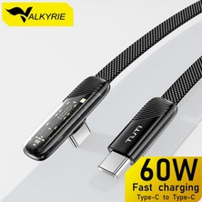 Hepta Collection Tuti Süper Hızlı 60W Pd Type-C Şarj ve Data Kablosu - Dayanıklı Örgülü Tasarım Vertical Yatay Kablo