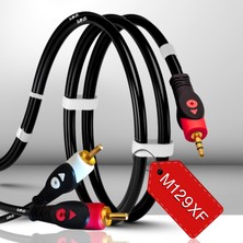 Hepta Collection M129XF 3.5mm Aux To 2 Rca Stereo Ses Kablosu, Erkek-Erkek, 1.5 Metre