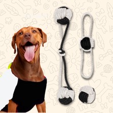 Proud Wave Köpek Oyuncağı Fanatik Üçlü Set Diş Ipi Diş Sağlığı Köpek Topu Siyah Beyaz Orta Iri Irk D