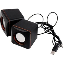 Hepta Collection Kablolu Aux USB Mini Multimedia Hoparlör Aux Girişli USB Kablolu Pc Laptop Speaker Ses Sistemi 1+1