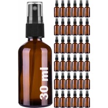 Hepta Collection 30 ml Amber Sprey Kapaklı Siyah Fısfıs Kolonya Dezenfektan Parfüm Cam Şişe (36)