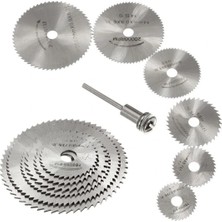 Hepta Collection Metal 6 Parça Mini Matkap Ucu Kesme Yuvarlak Çelik Bıçak Disk Testere Seti Kiti
