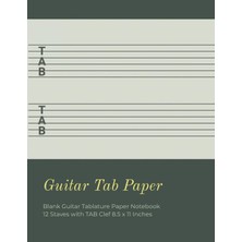 Hepta Collection Guitar Paper: Blank Guitar Tablature Paper Notebook 12 Staves With Clef 8.5 x 11 Inches (Volume 8) (