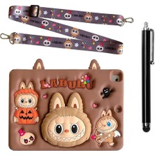 Hepta Collection Ozzycase TB311FU 10 1 Inç Ile Uyumlu Askılı Labubu Standlı Tablet Kılıfı +Tablet Kalemi,kahverengi