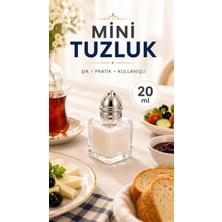 Kea Mini Cam Tuzluk – Şık Tasarımlı Küçük Boy Sofra Tuzluğu, Rose Gold Kapaklı Pratik Tuzluk