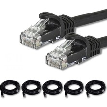 Hepta Collection Irenıs 5 Adet Cat7 Kablo Ethernet Network Internet Lan Kablosu 1 Metre Siyah
