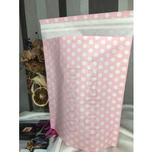 Hepta Collection Pembe Beyaz Puanlı Küçük Boy Hediye Torbası Hediye Paketi Bantlı 20X20 cm - 2 Adet (Pembe)