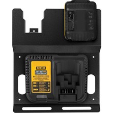 Hepta Collection Riuog Dewalt 20V Pil ve DCB115 Şarj Için Duvar Montaj Braketi, Metal Siyah Sağlam 2 Pil Tutucu ve Al