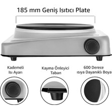 Awox Lotus Tek Gözlü Elektrikli Ocak Plate 185MM.1500W