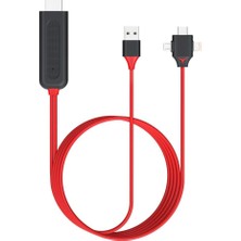 Hepta Collection HDMI Kablosu, 1080P Hd, Şarj ve Ekran Yansıtma Özellikli, 8 Kanal Dijital Ses, Cep Telefonu Ekranınd