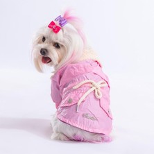 Pawstar Pink Brillante Su Itici Küçük Irk Köpek Yağmurluğu (M)