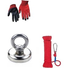 Hepta Collection Dünya Magnet Magnet Fishing Seti, Neodyum Pot Mıknatıs 25MM Çapında Halat Eldiven, Mıknatıs Balıkçıl