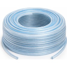Hepta Collection Örgülü Şeffaf Bahçe Hortumu (50 Metre) Dayanıklı 3 Katlı Sağlam Çeşme Su Sulama Yıkama 12.5 mm 1/2"