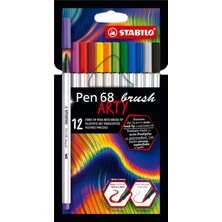 Stabilo Stabılo Pen 68 Brush Arty - Premium Keçeli Kalem - 12'li Paket - Çeşitli Renkler