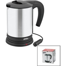 Sinbo SK-7371 Araç Içi Kettle Su Isıtıcısı 120W 0.8lt 12V Kulp Plastik Kapak Paslanmaz Çelik