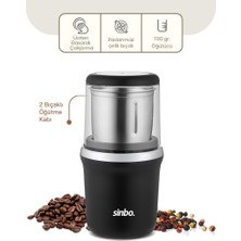 Sinbo SCM-2997 Kahve ve Baharat Öğütücü 200W Ö.haznesi 100GR Krom Kenar Çelik Bıçak